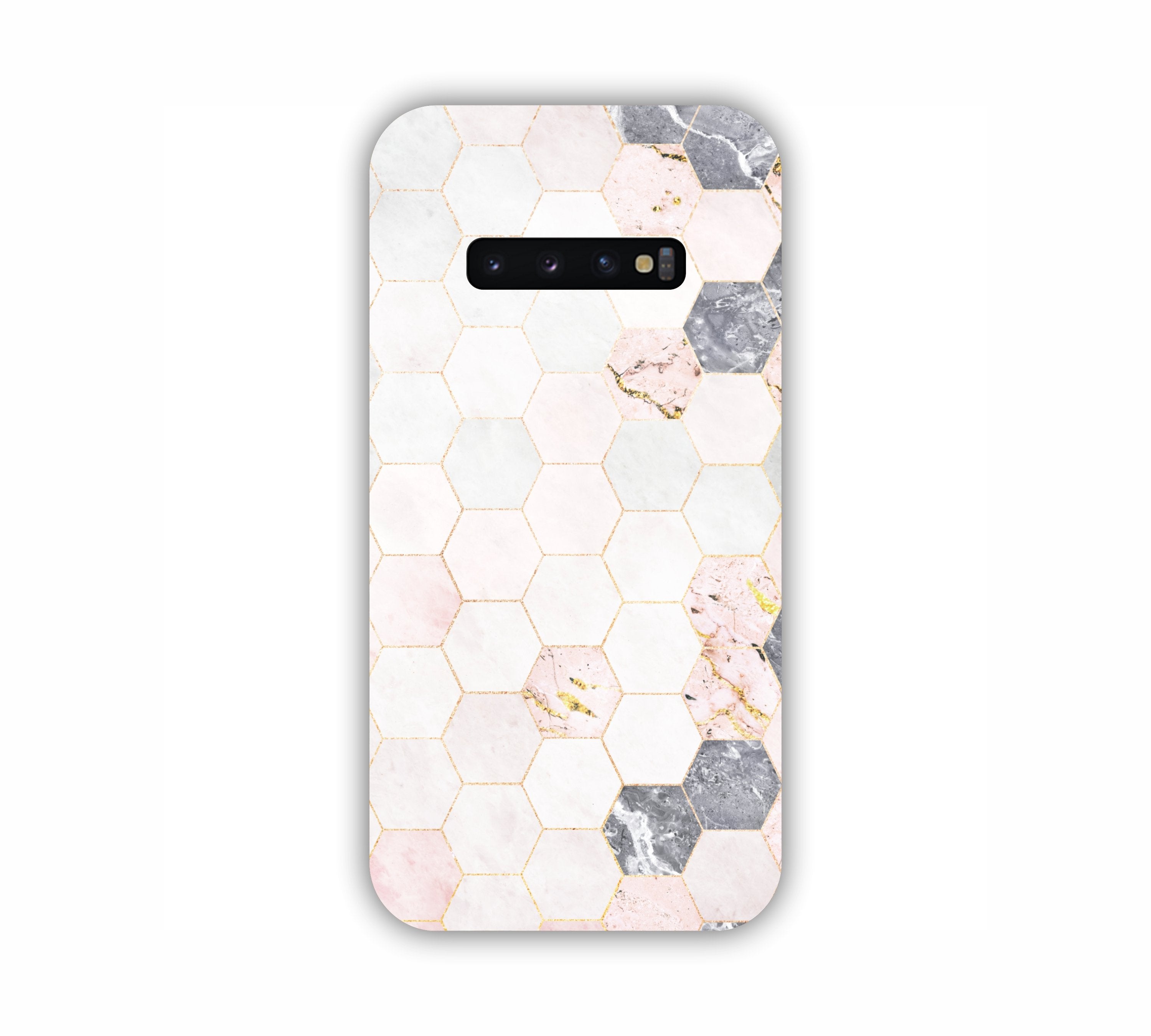 Cream Geometric Marble Texture Design Samsung S10 Plus Mobile Case 