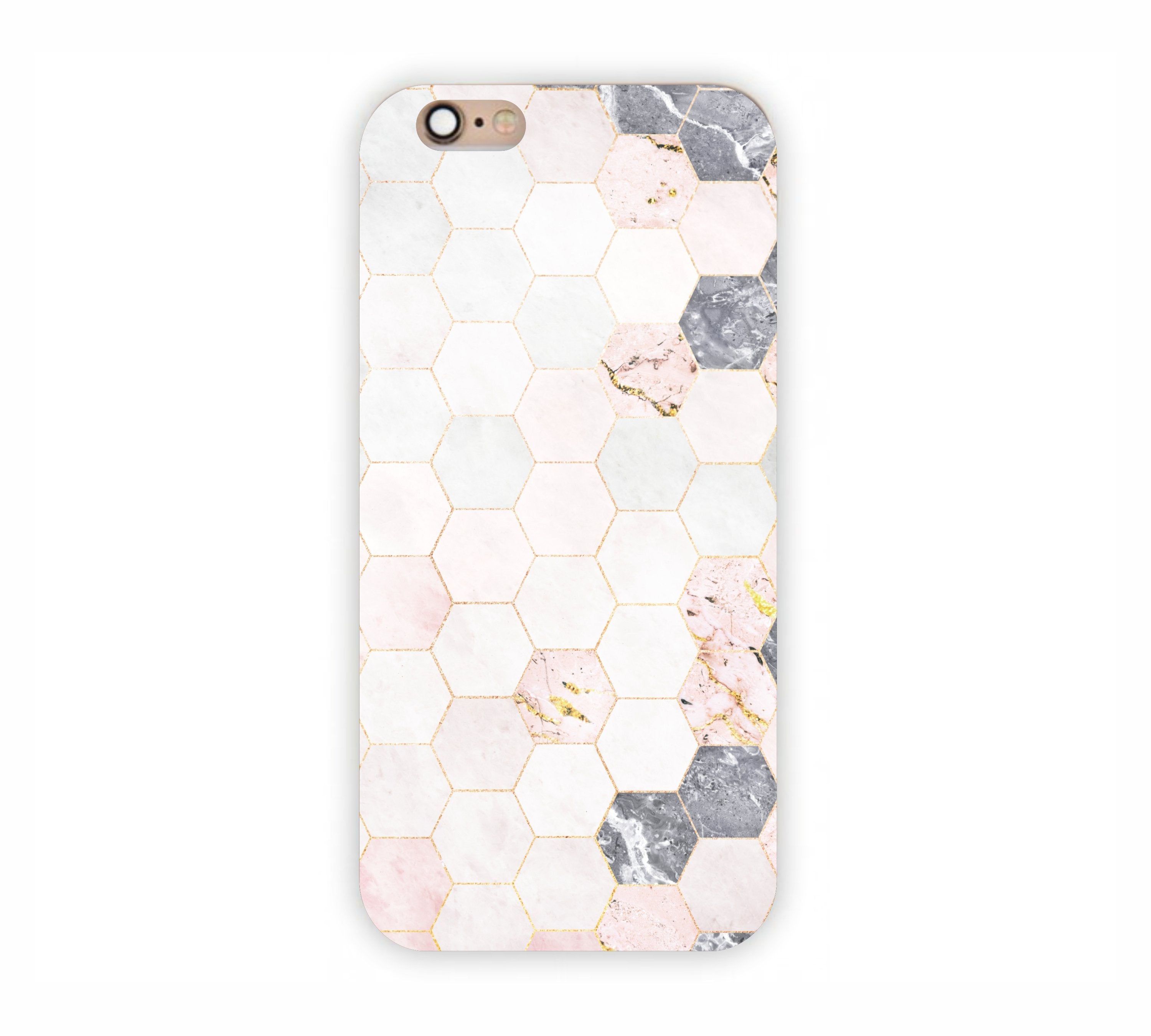 Cream Geometric Marble Texture Design iPhone 6+ Mobile Case 