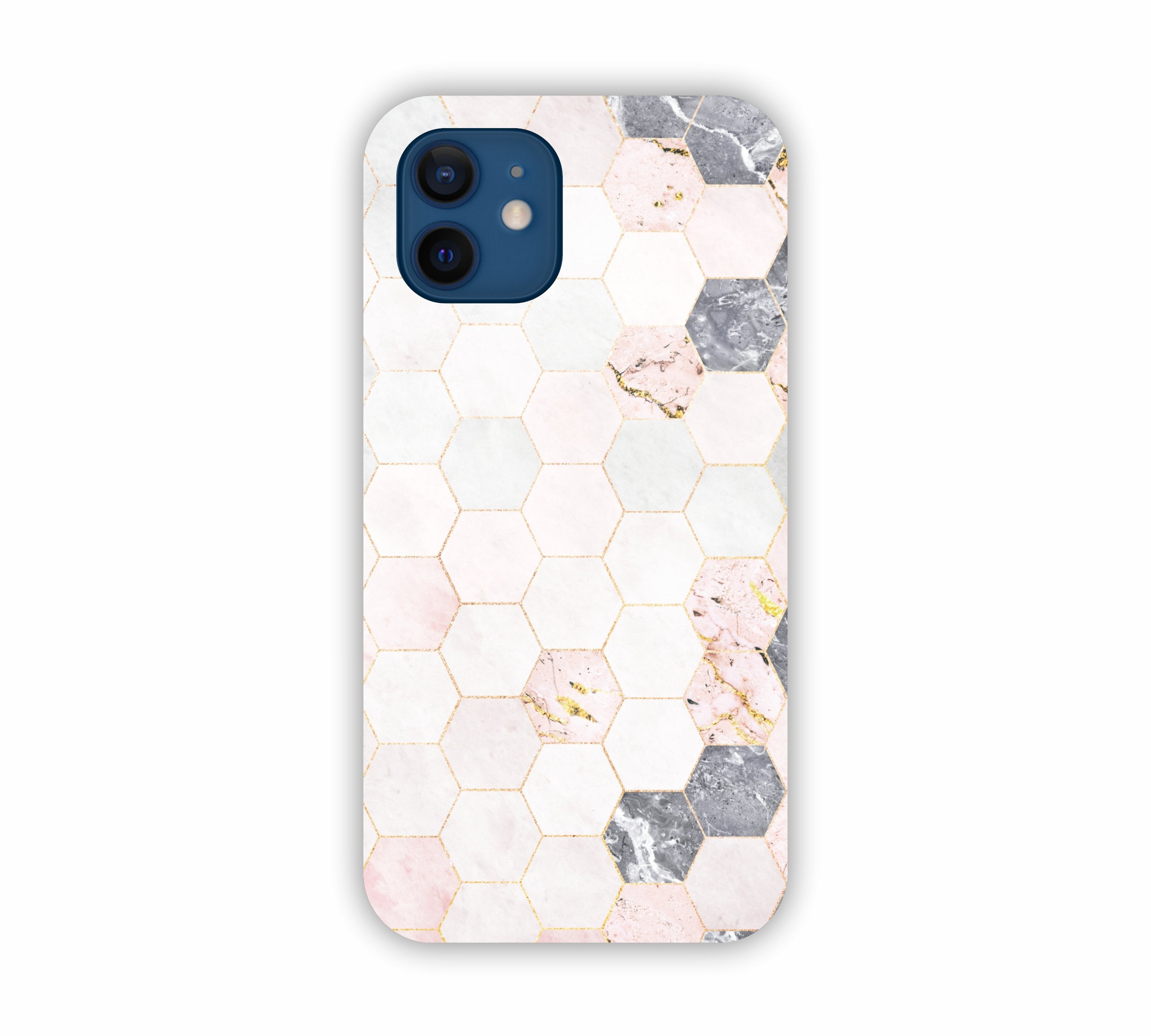 Cream Geometric Marble Texture Design iPhone 12 Mini Mobile Case 