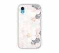 Cream Geometric Marble Texture Design iPhone XR Mobile Case 