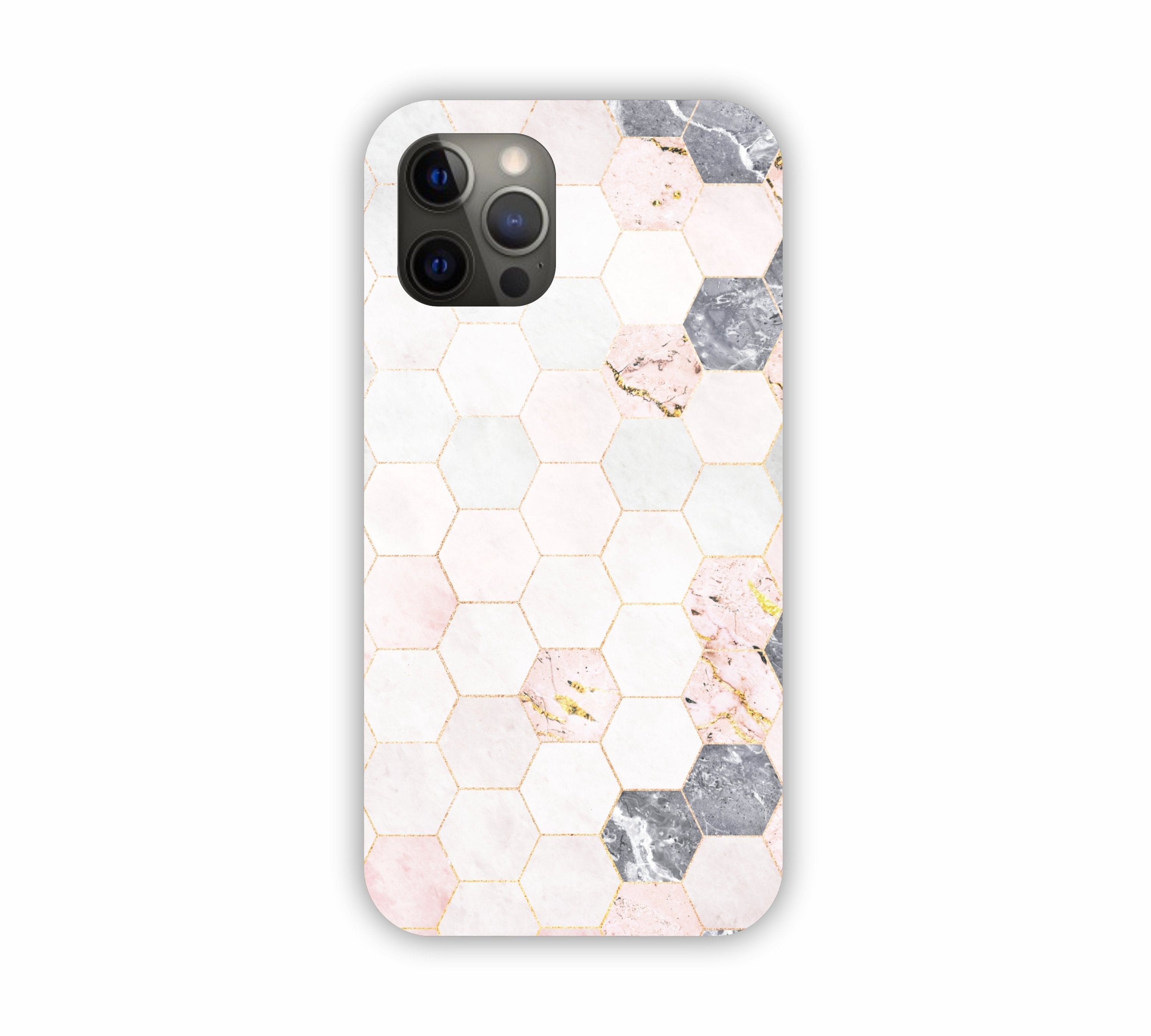 Cream Geometric Marble Texture Design iPhone 12 Pro Mobile Case 