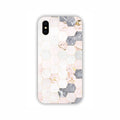 Cream Geometric Marble Texture Design iPhone X Mobile Case 