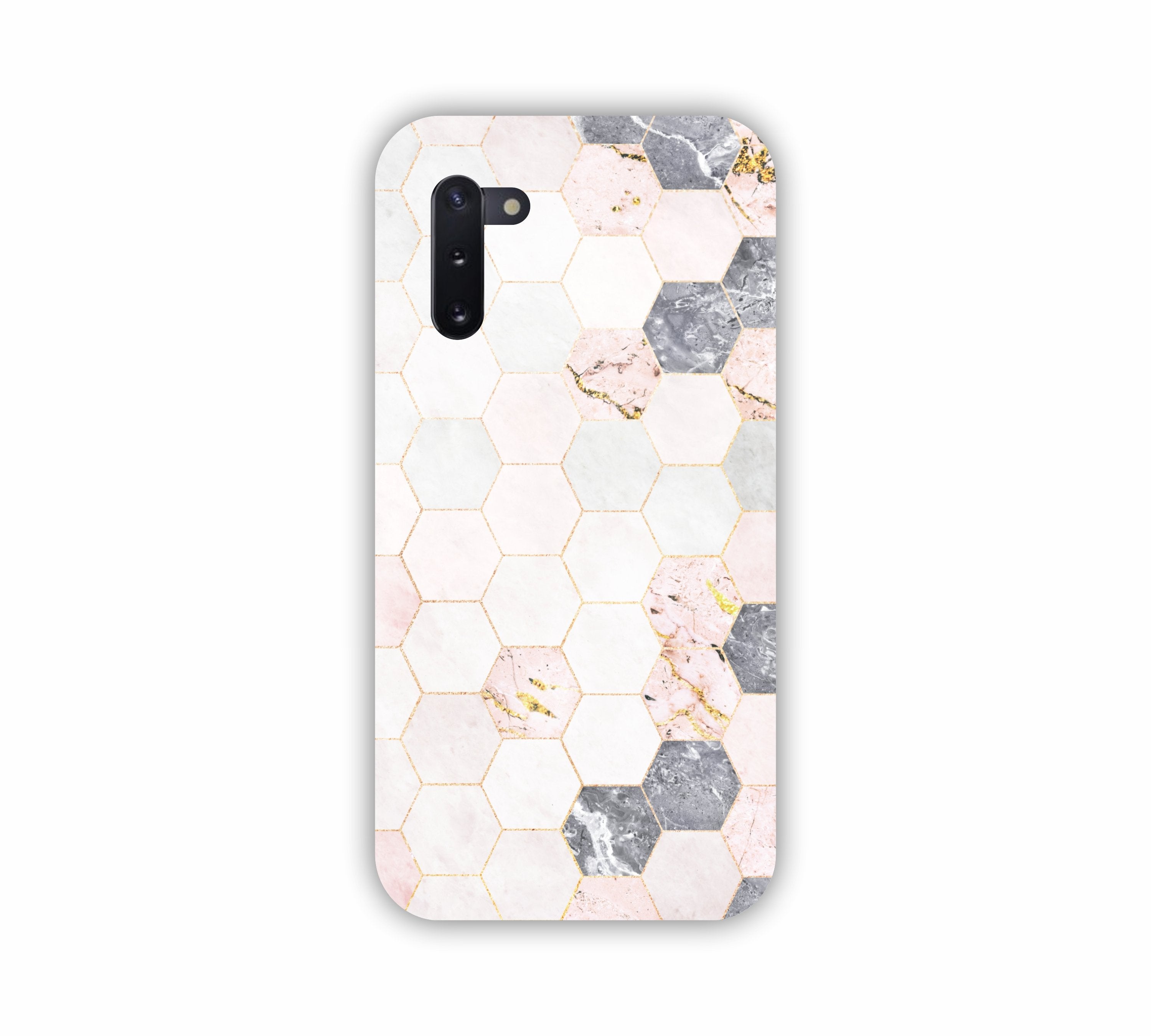 Cream Geometric Marble Texture Design Samsung Note 10  Mobile Case 