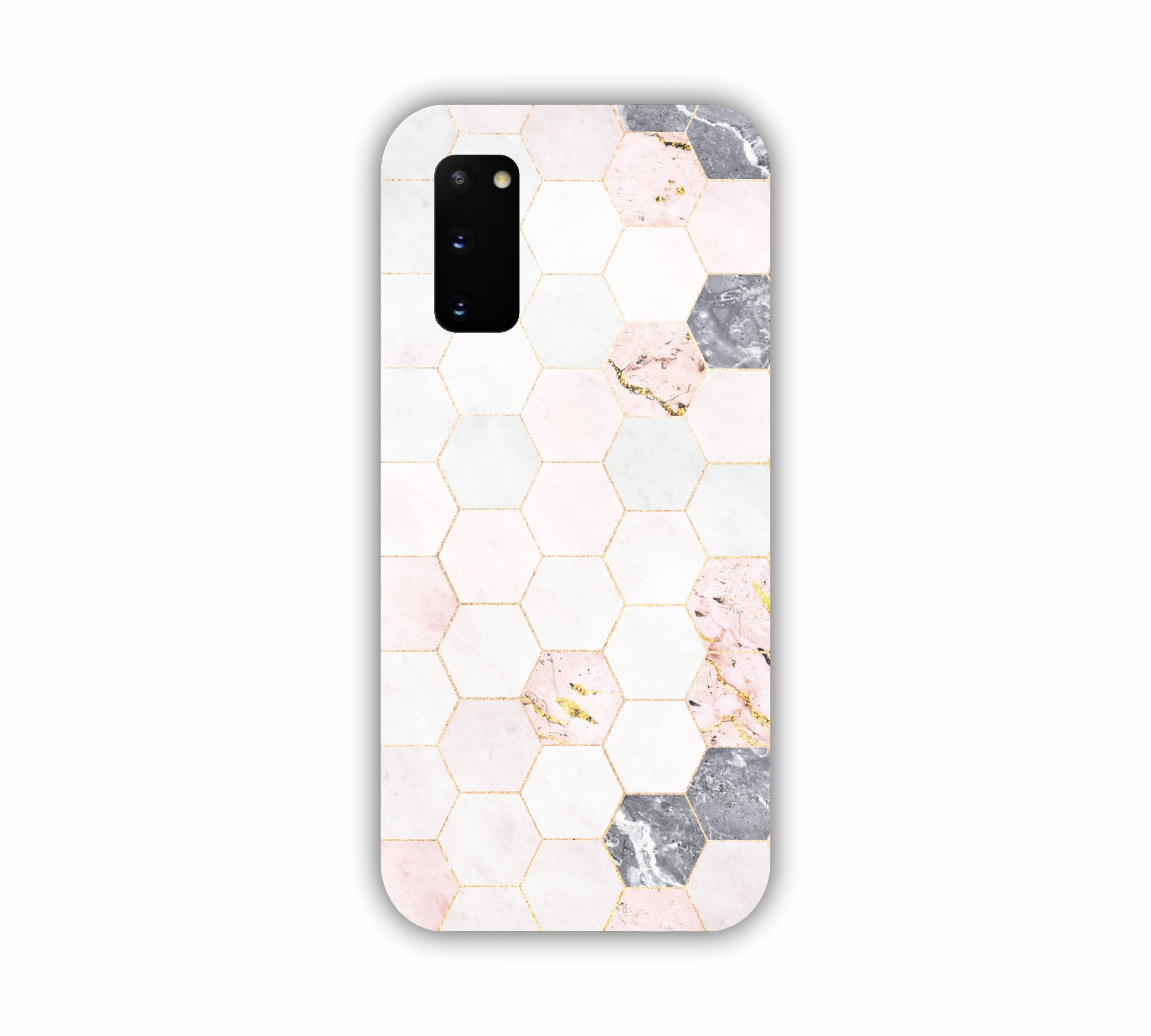 Cream Geometric Marble Texture Design Samsung S20 Mobile Case 
