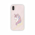 Pink Marble With Unicorn Texture Design iPhone X Mobile Case 