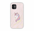 Pink Marble With Unicorn Texture Design iPhone 12 Mobile Case 
