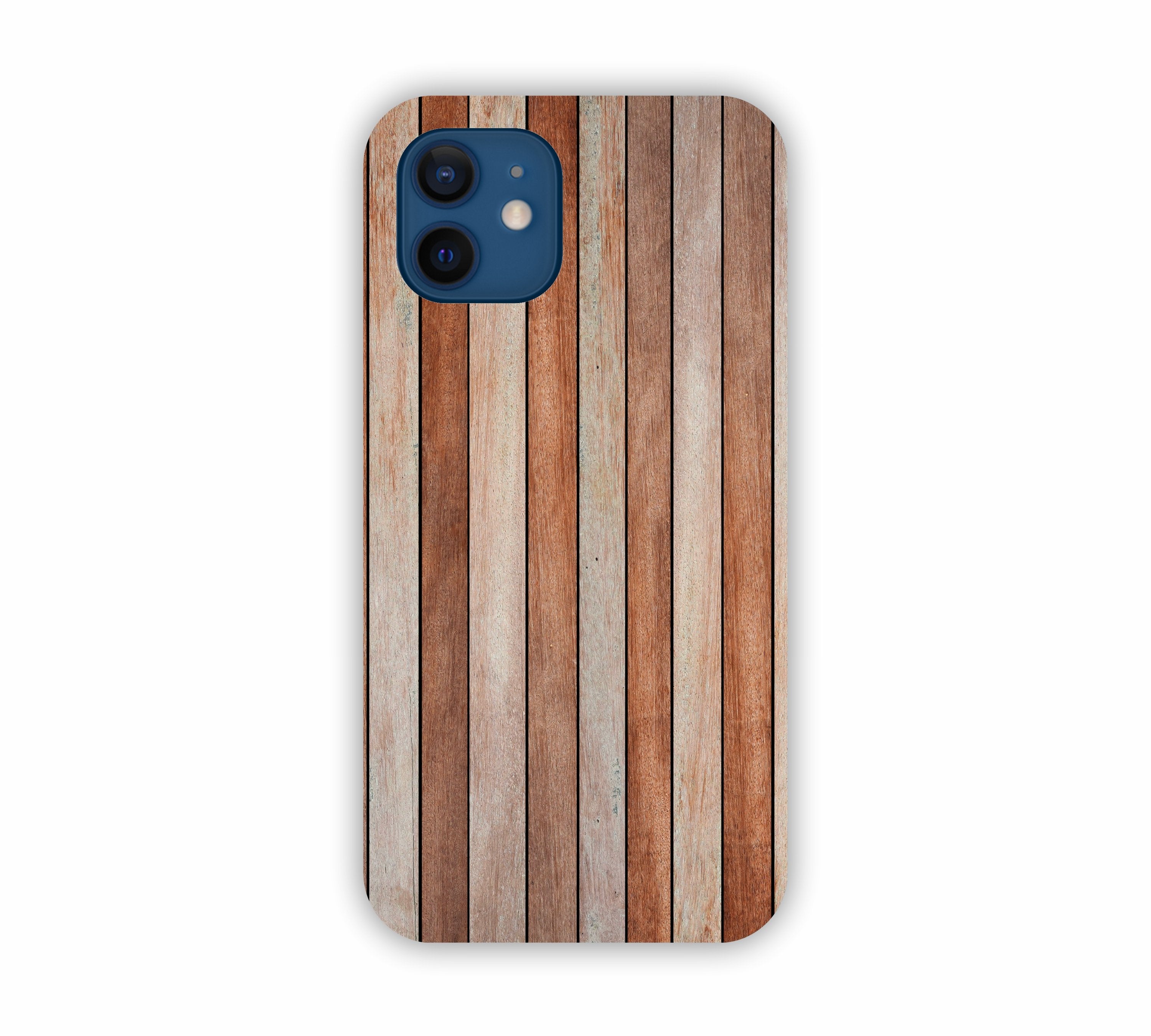 Brown And Grey Wooden Texture Design iPhone 12 Mini Mobile Case 