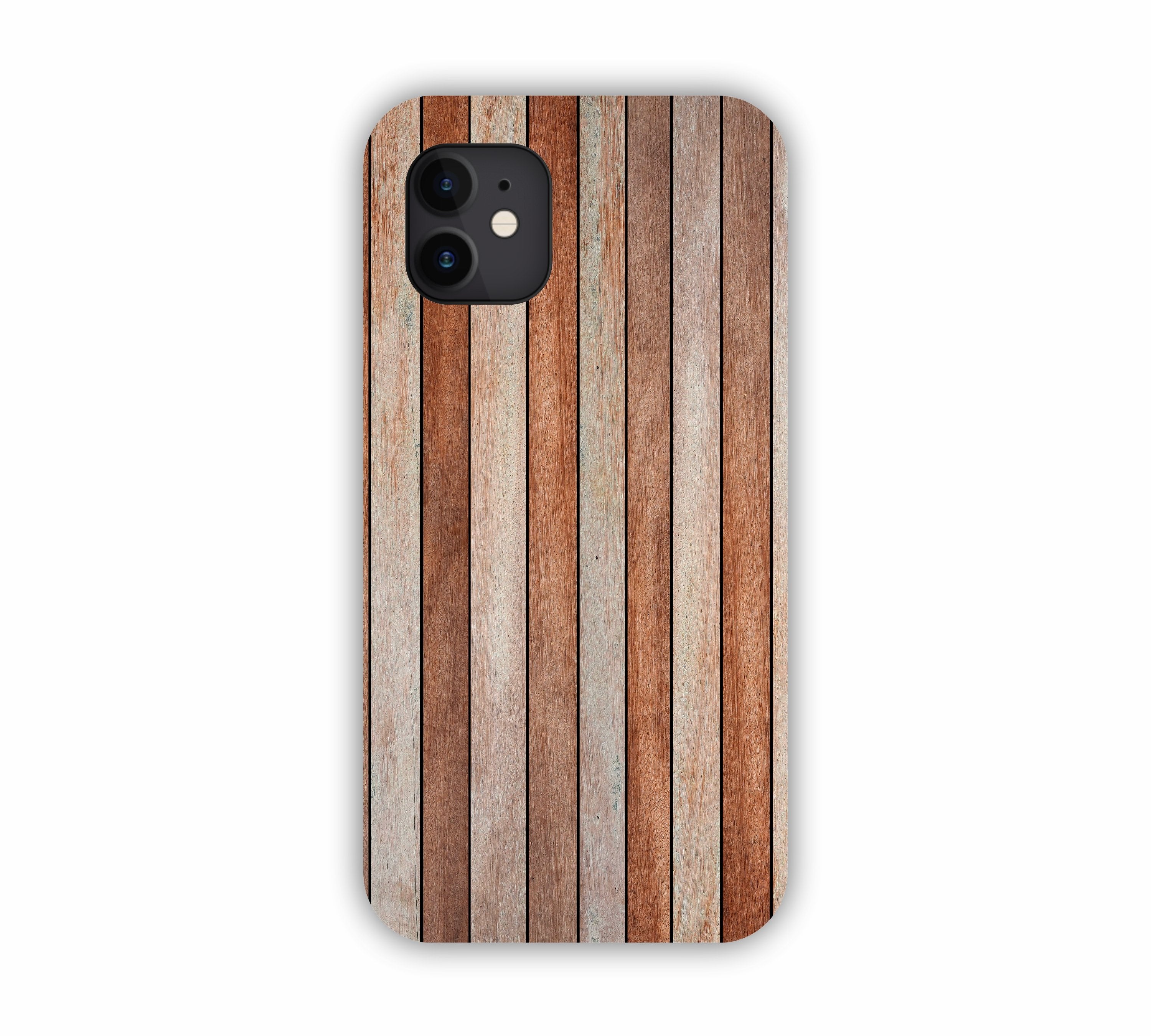 Brown And Grey Wooden Texture Design iPhone 12 Mobile Case 
