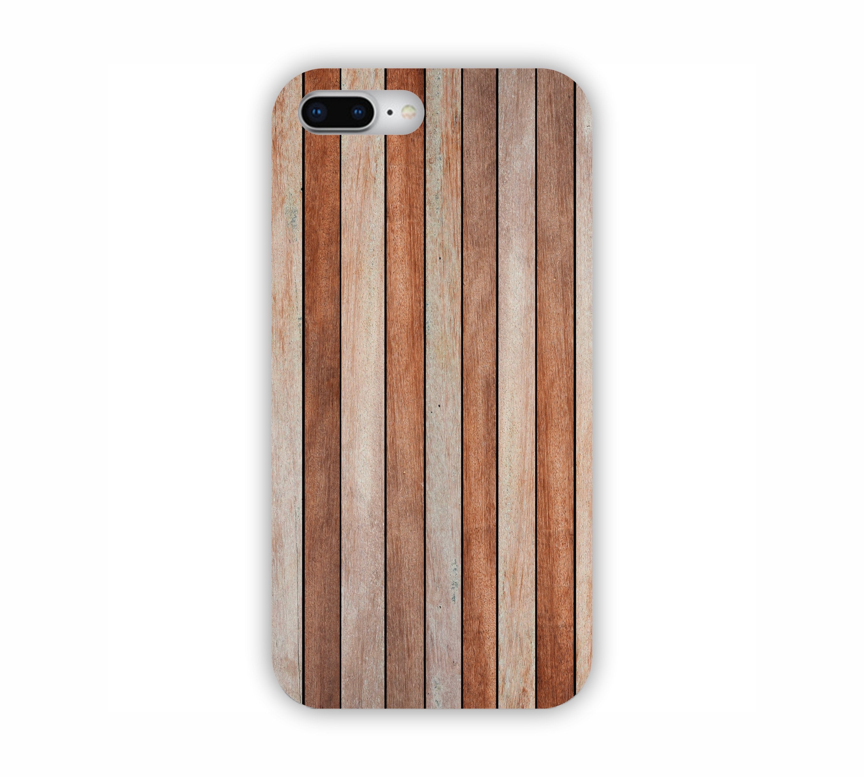 Brown And Grey Wooden Texture Design iPhone 8+ Mobile Case 