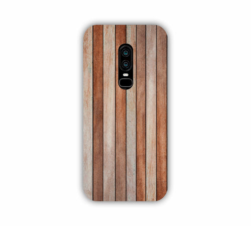 Brown And Grey Wooden Texture Design One Plus 6 Mobile Case 