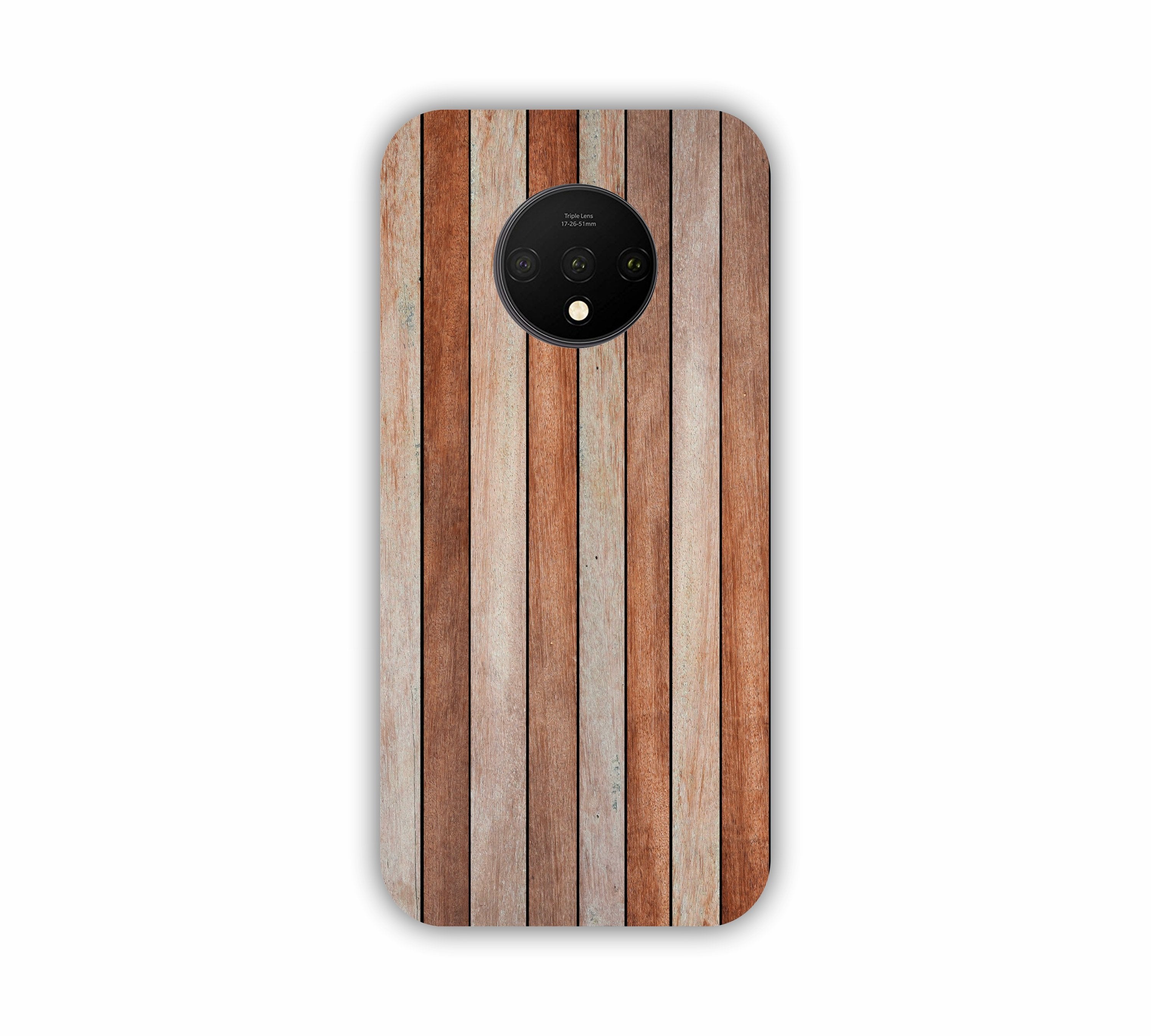 Brown And Grey Wooden Texture Design One Plus 7T Mobile Case 