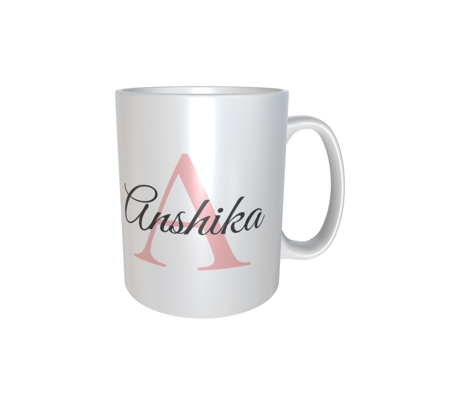Personalised & Customised Alphabet A Name White Mug 
