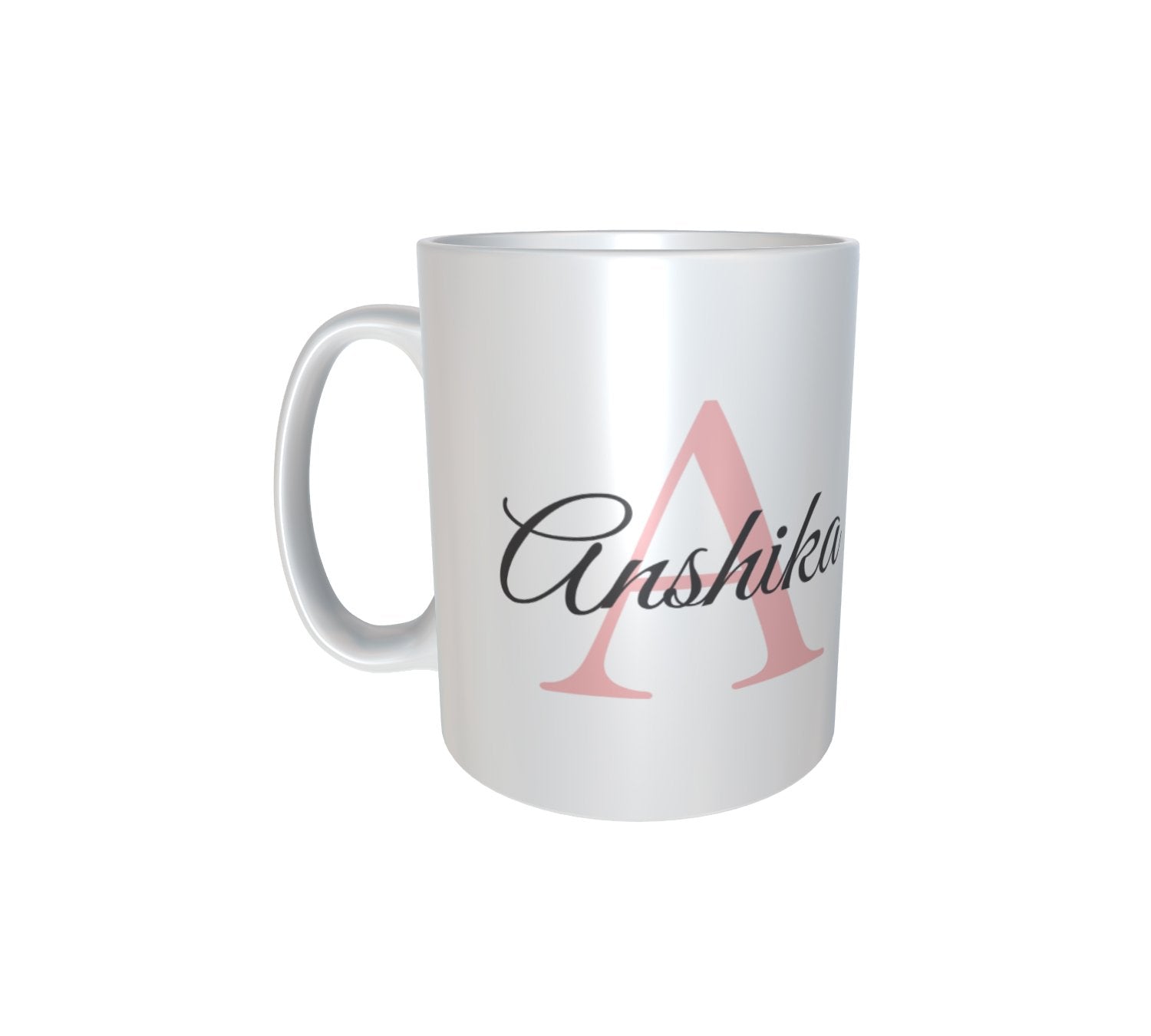 Personalised & Customised Alphabet A Name White Mug 