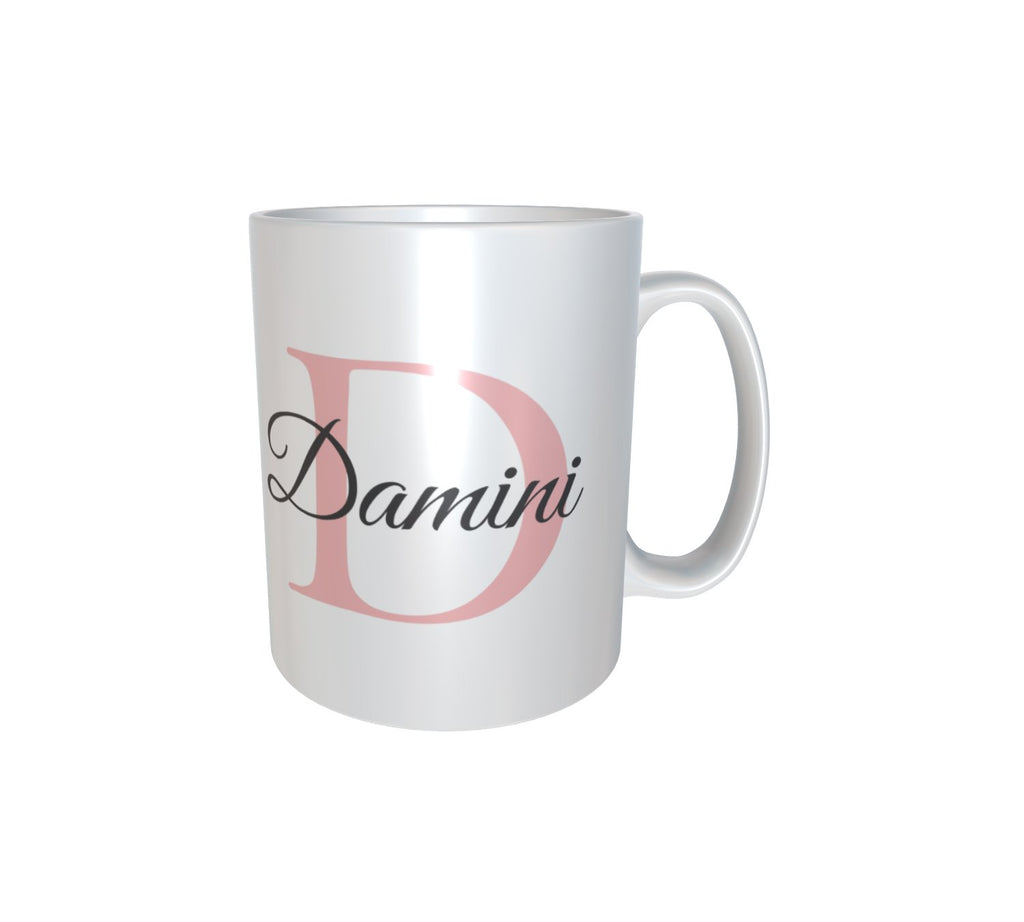 Personalised & Customised Alphabet D Name White Mug 