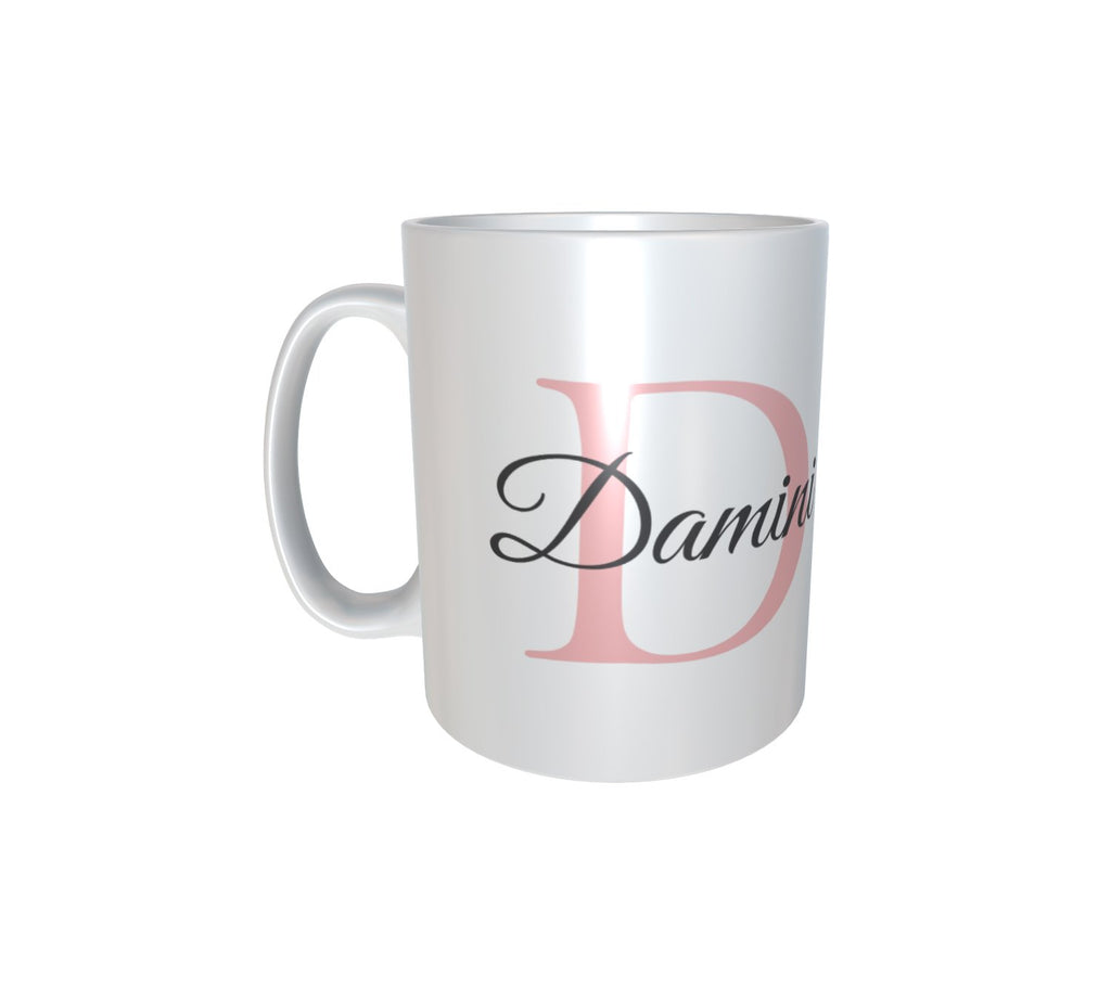 Personalised & Customised Alphabet D Name White Mug 