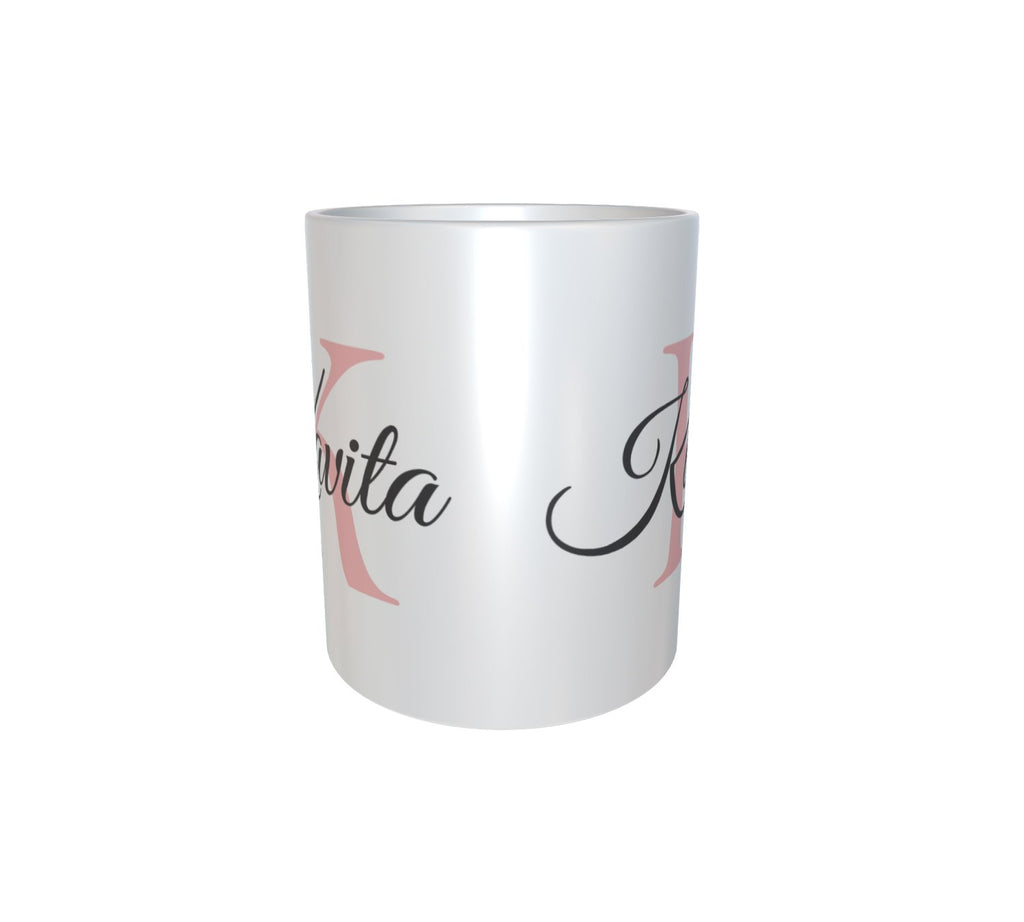 Personalised & Customised Alphabet K Name White Mug 
