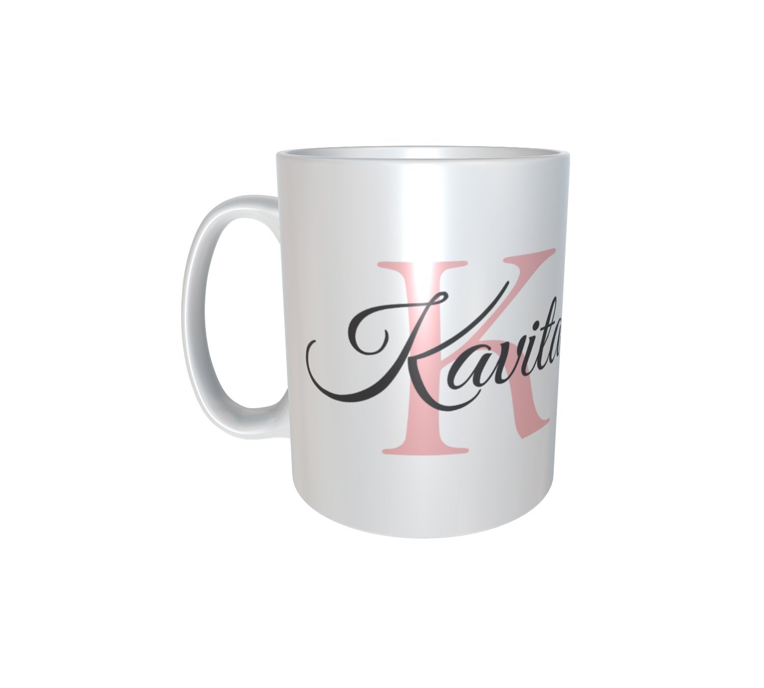Personalised & Customised Alphabet K Name White Mug 