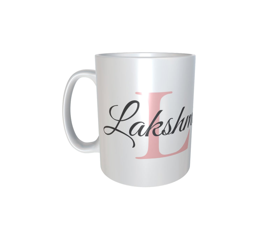 Personalised & Customised Alphabet L Name White Mug 
