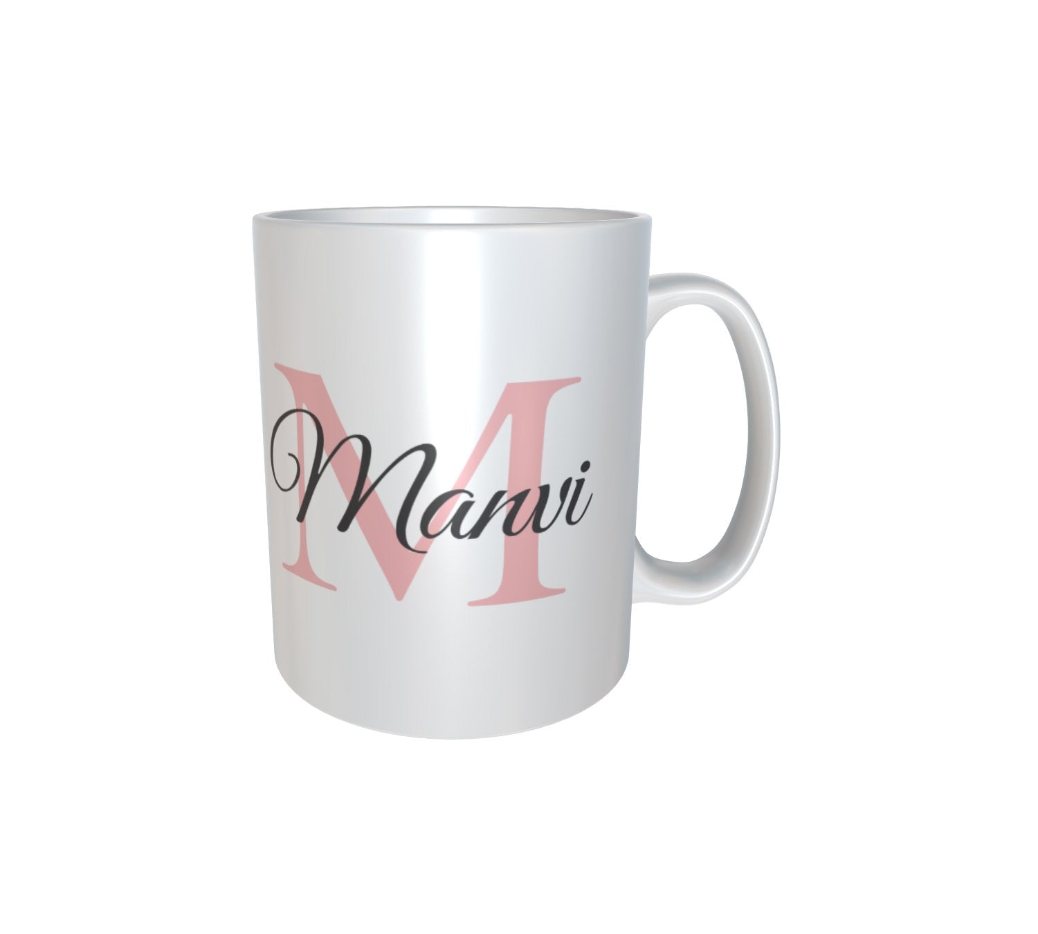Personalised & Customised Alphabet M Name White Mug 