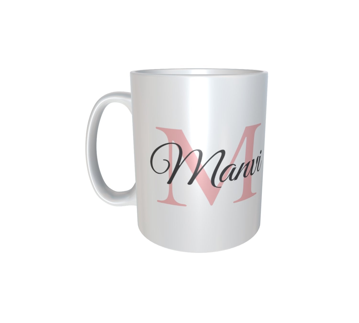 Personalised & Customised Alphabet M Name White Mug 