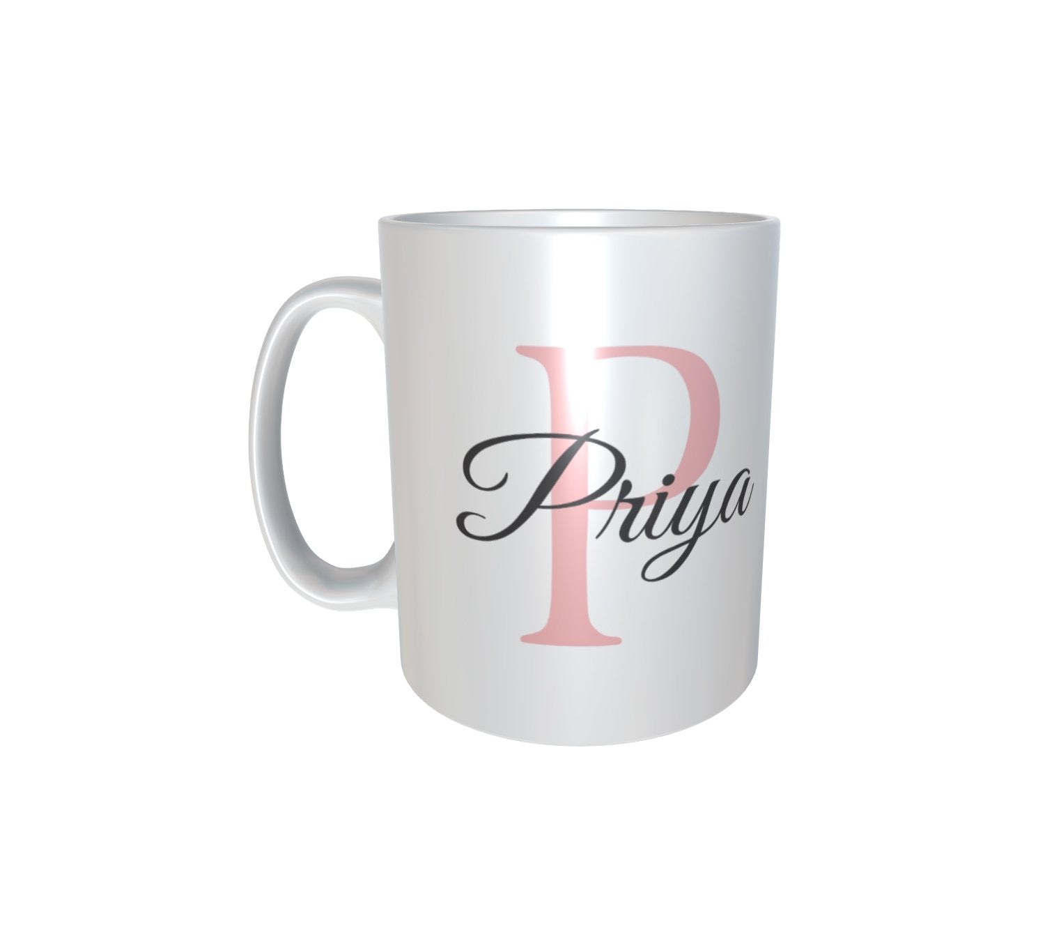 Personalised & Customised Alphabet P Name White Mug 