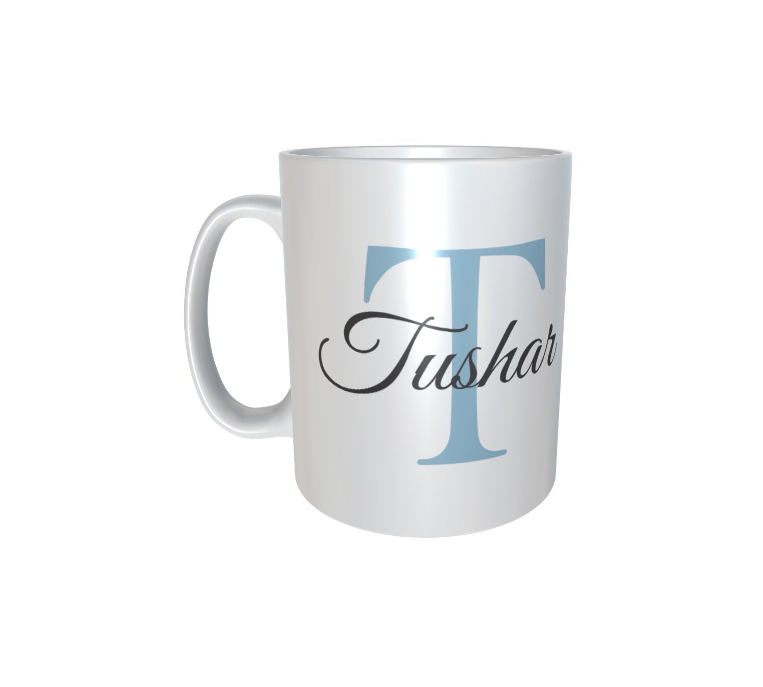 Personalised & Customised Alphabet T Name White Mug 