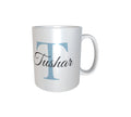 Personalised & Customised Alphabet T Name White Mug 