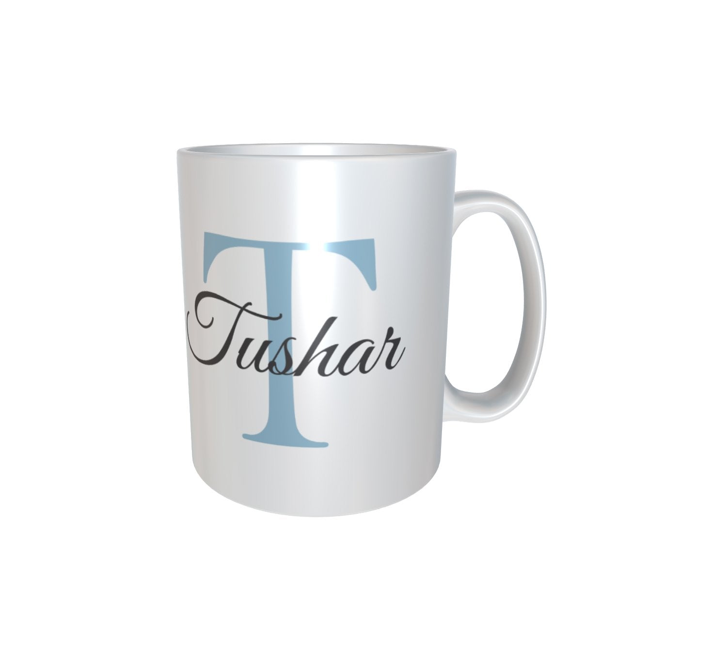 Personalised & Customised Alphabet T Name White Mug 