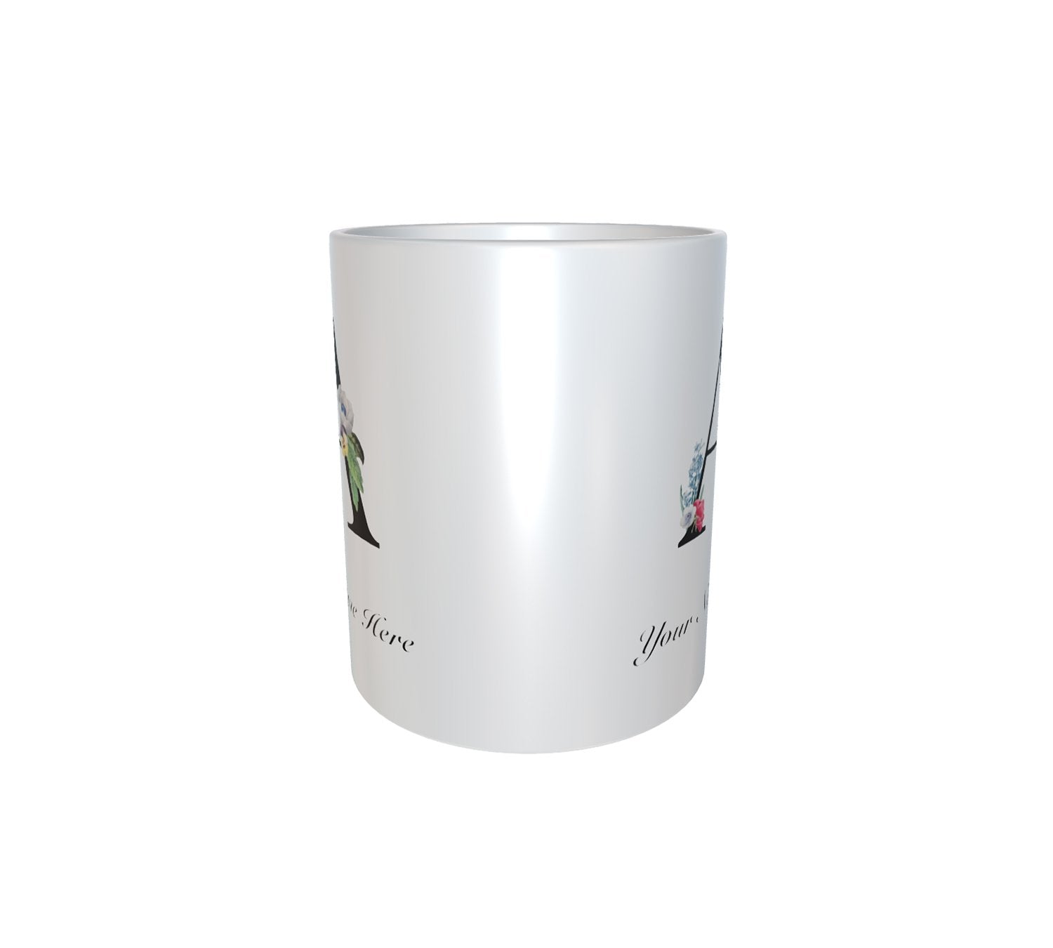 Alphabet Floral White Mug