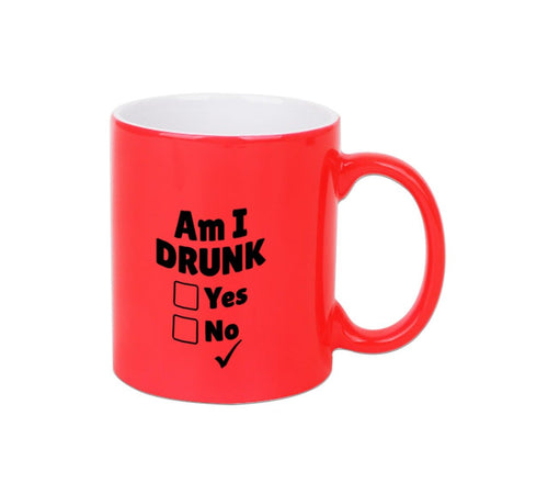 Am I Drunk Neon Orange Mug