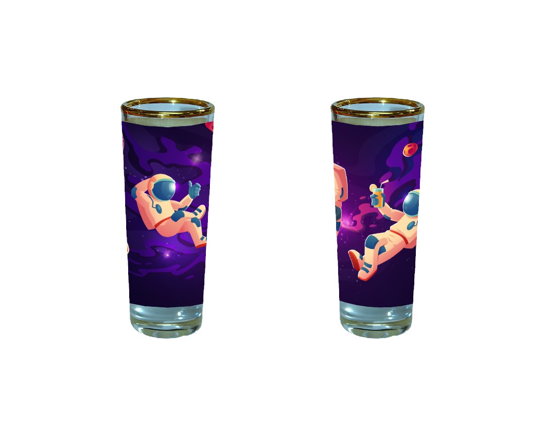 Set of 2 Astronaut Design Shot Glass