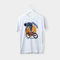 Men's Round neck white, "Gravity Just A Theory" Printed half sleeves, Casual T-shirt