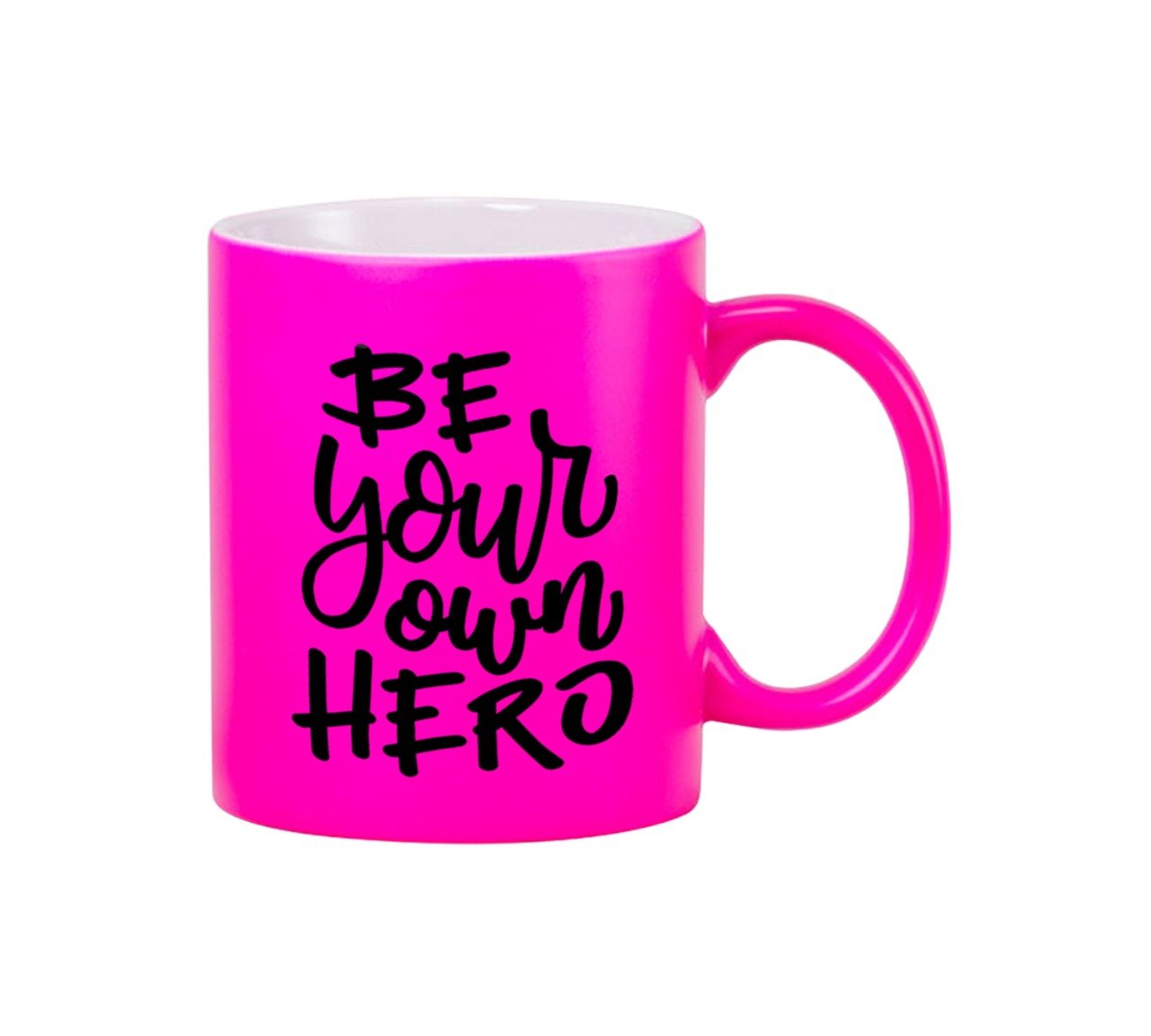 Be Your Own Hero Neon Pink Mug 