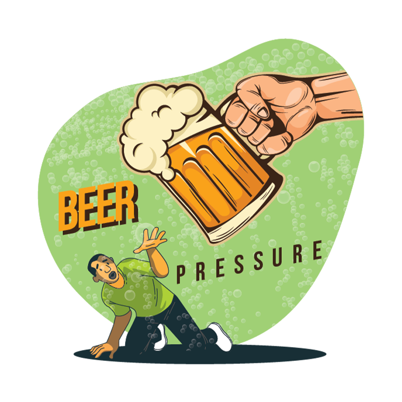 Men's Round neck white  Tshirt "Beer Pressure" Printed half sleeves T-shirt,Crew Neck  Cotton  Tshirt,Casual T-shirt,