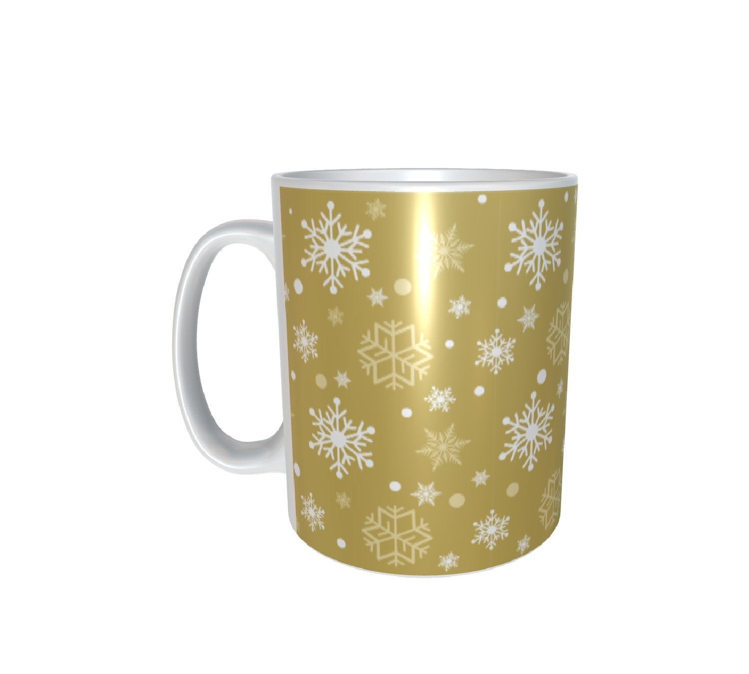 Christmas Golden Element Pattern White Mug 