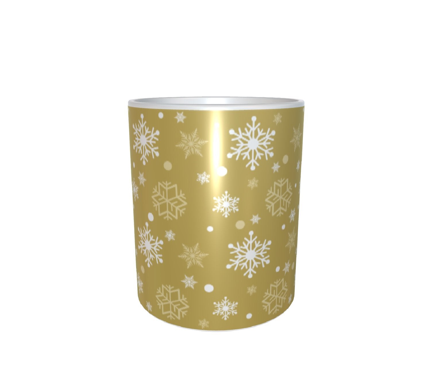 Christmas Golden Element Pattern White Mug 