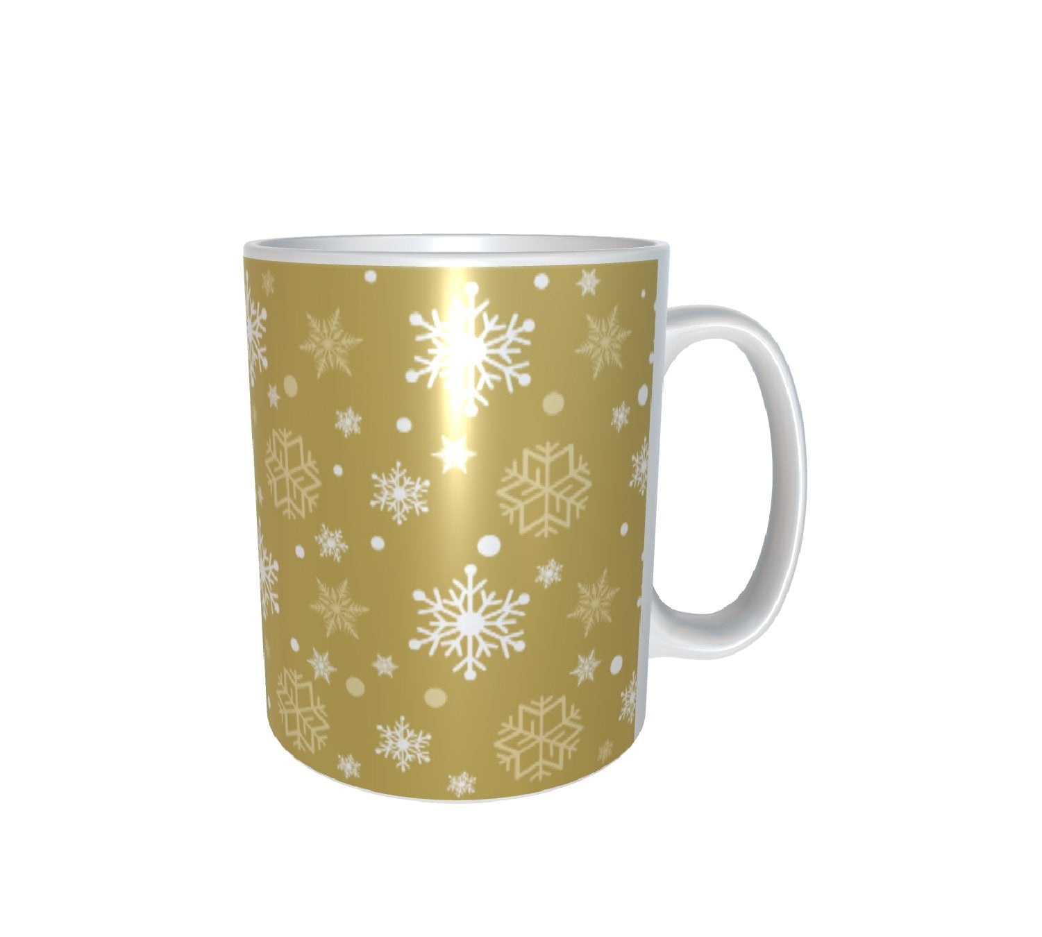 Christmas Golden Element Pattern White Mug 