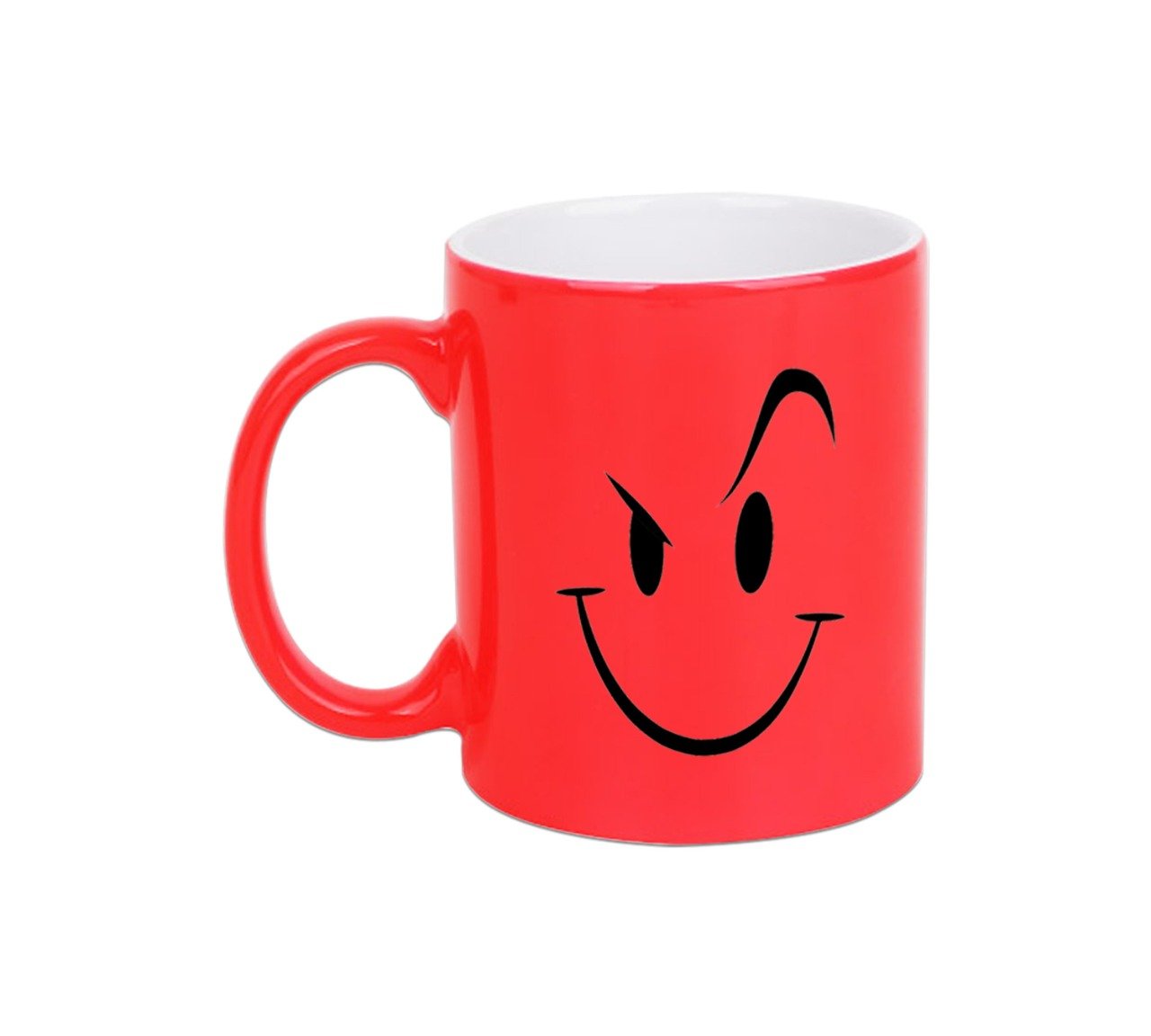 Crazy Smile Neon Orange Mug