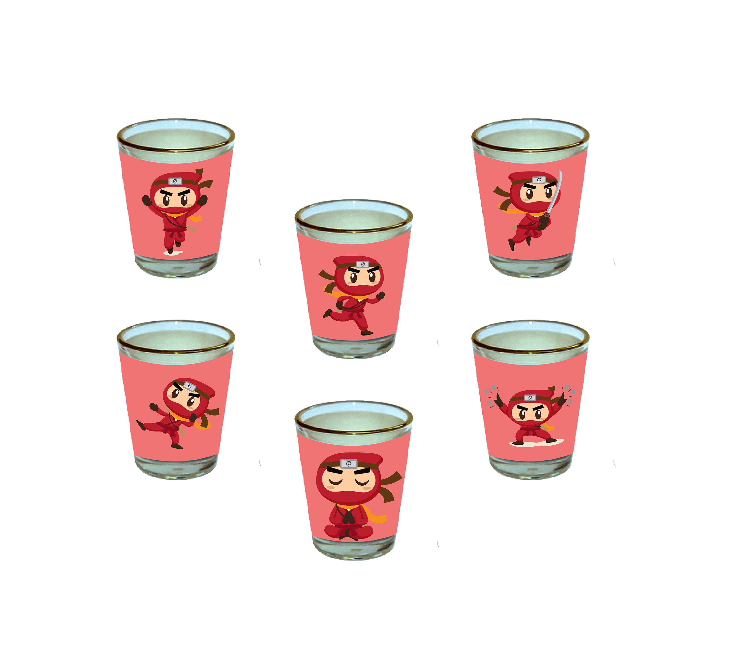 Cute Ninja Shot Glass (Set of 6)