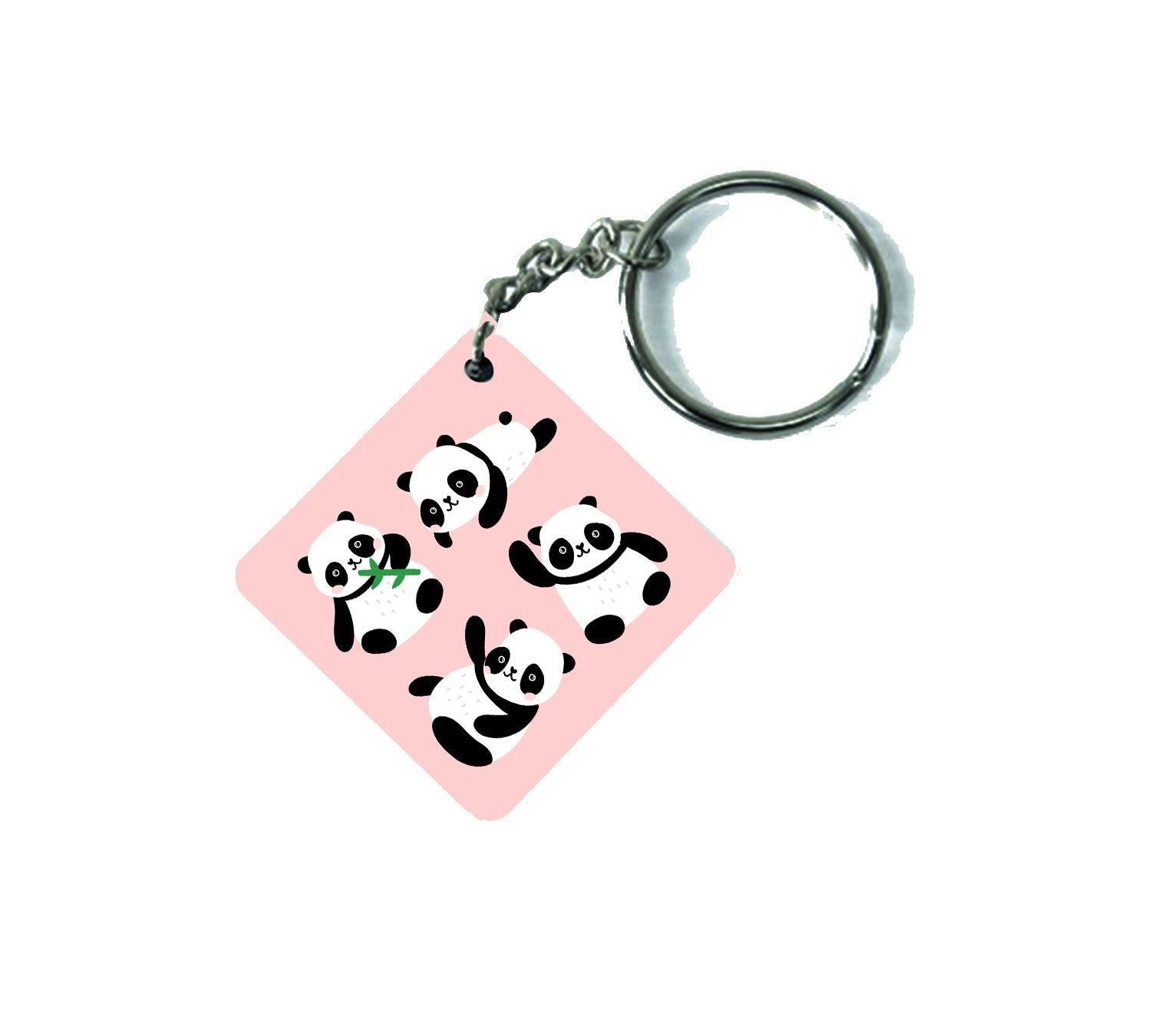 Cute Panda MDF Keychain