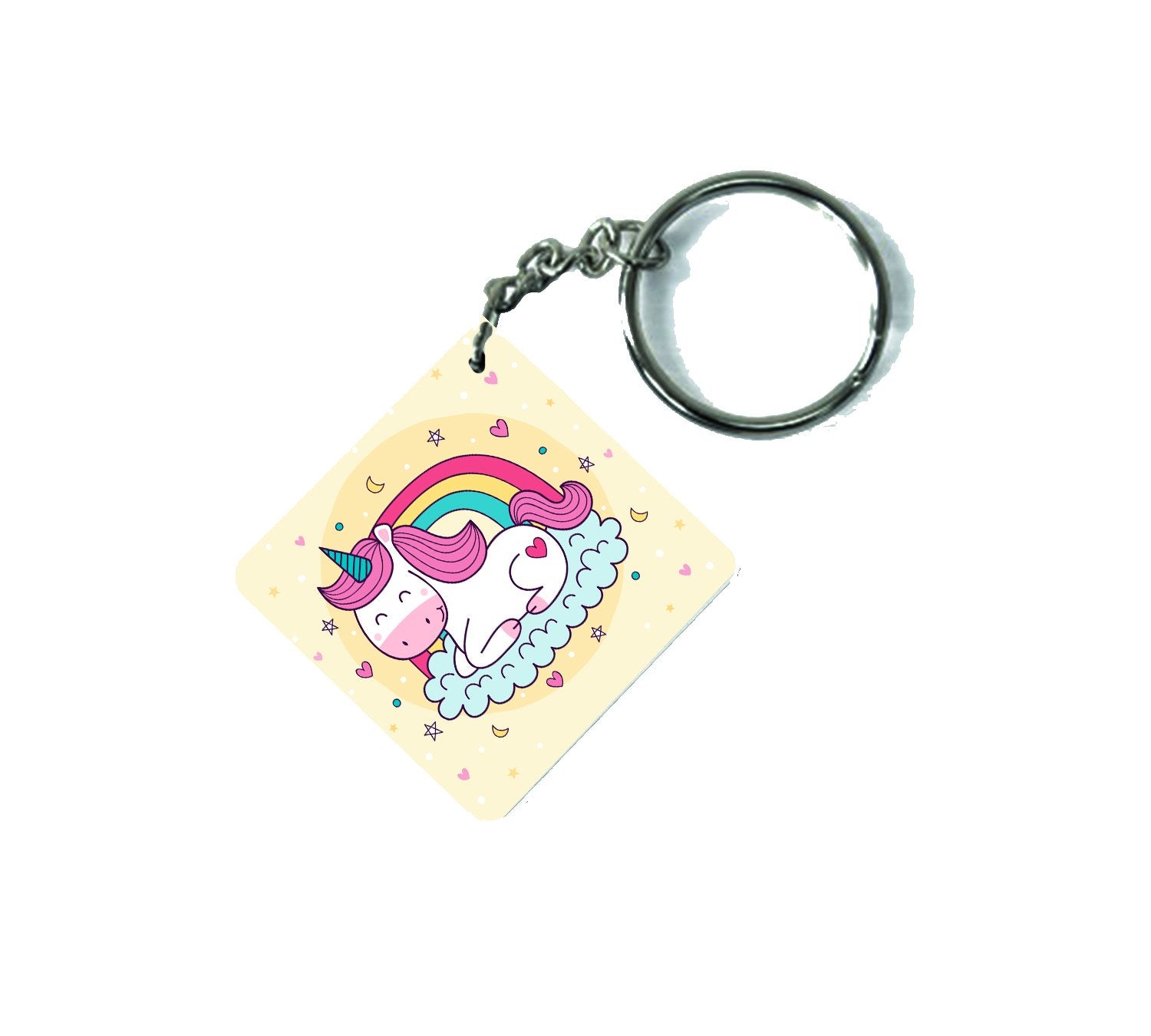 Cute Unicorn MDF Keychain