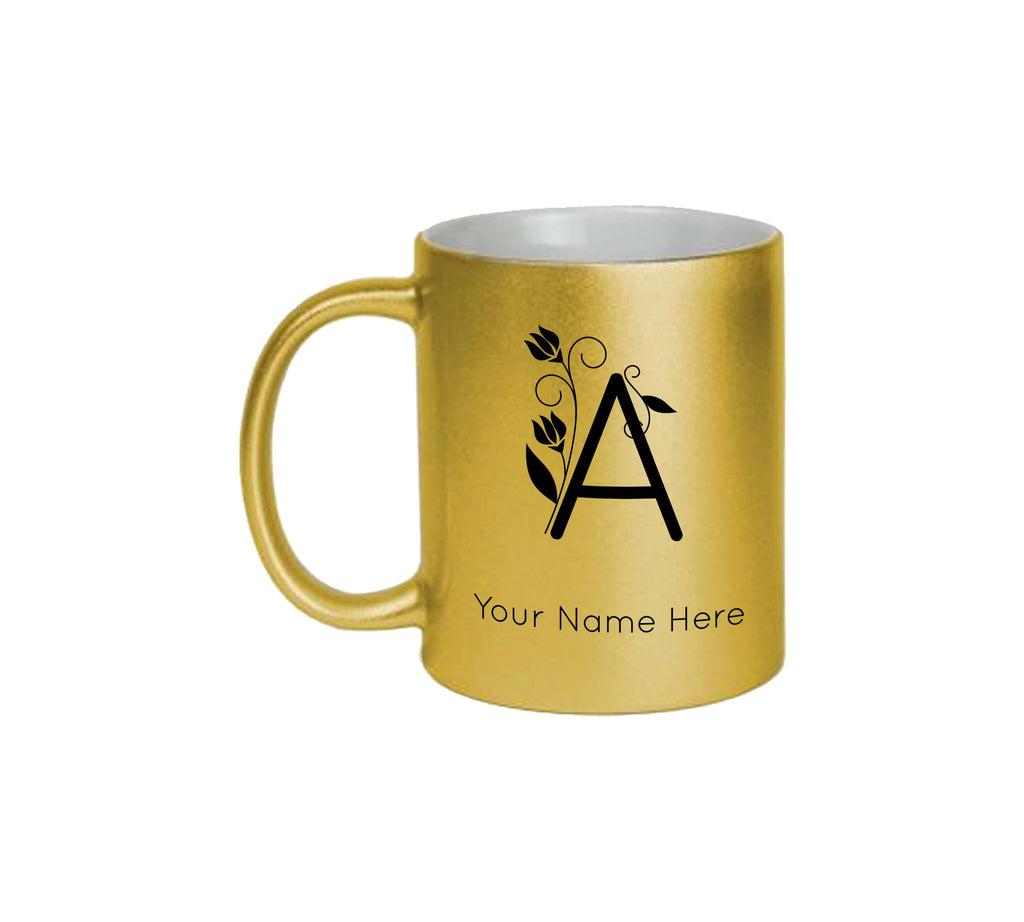 Elegant font Golden Mug