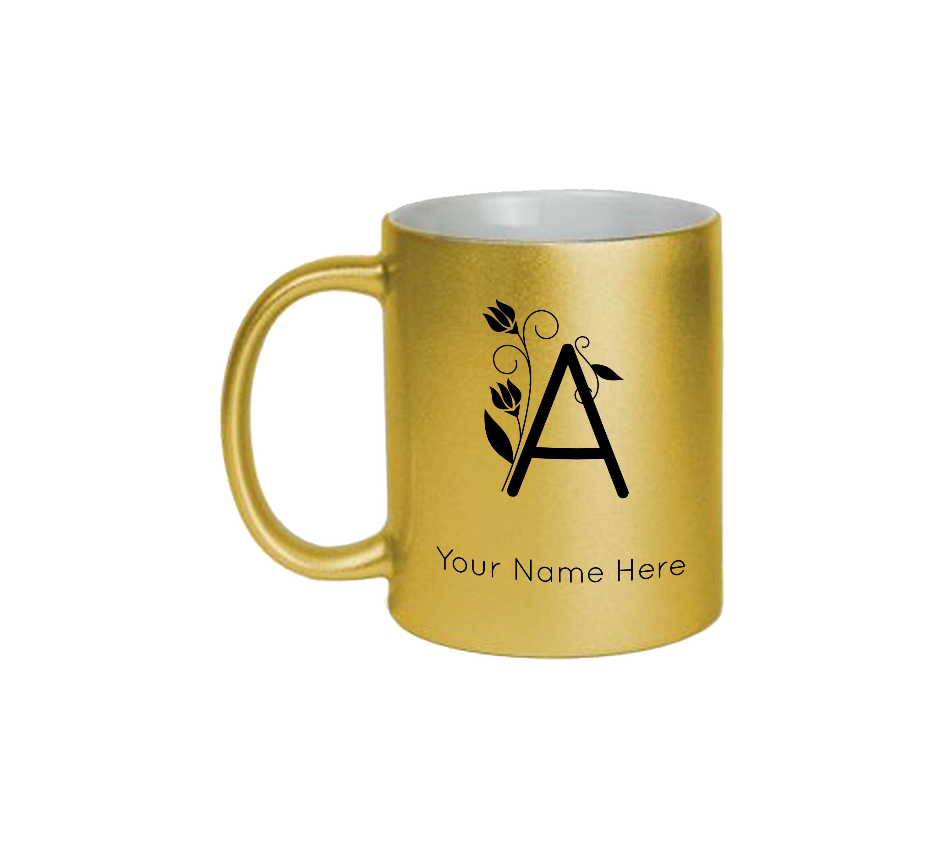 Elegant font Golden Mug