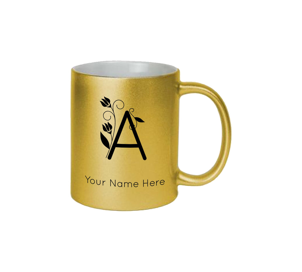 Elegant font Golden Mug