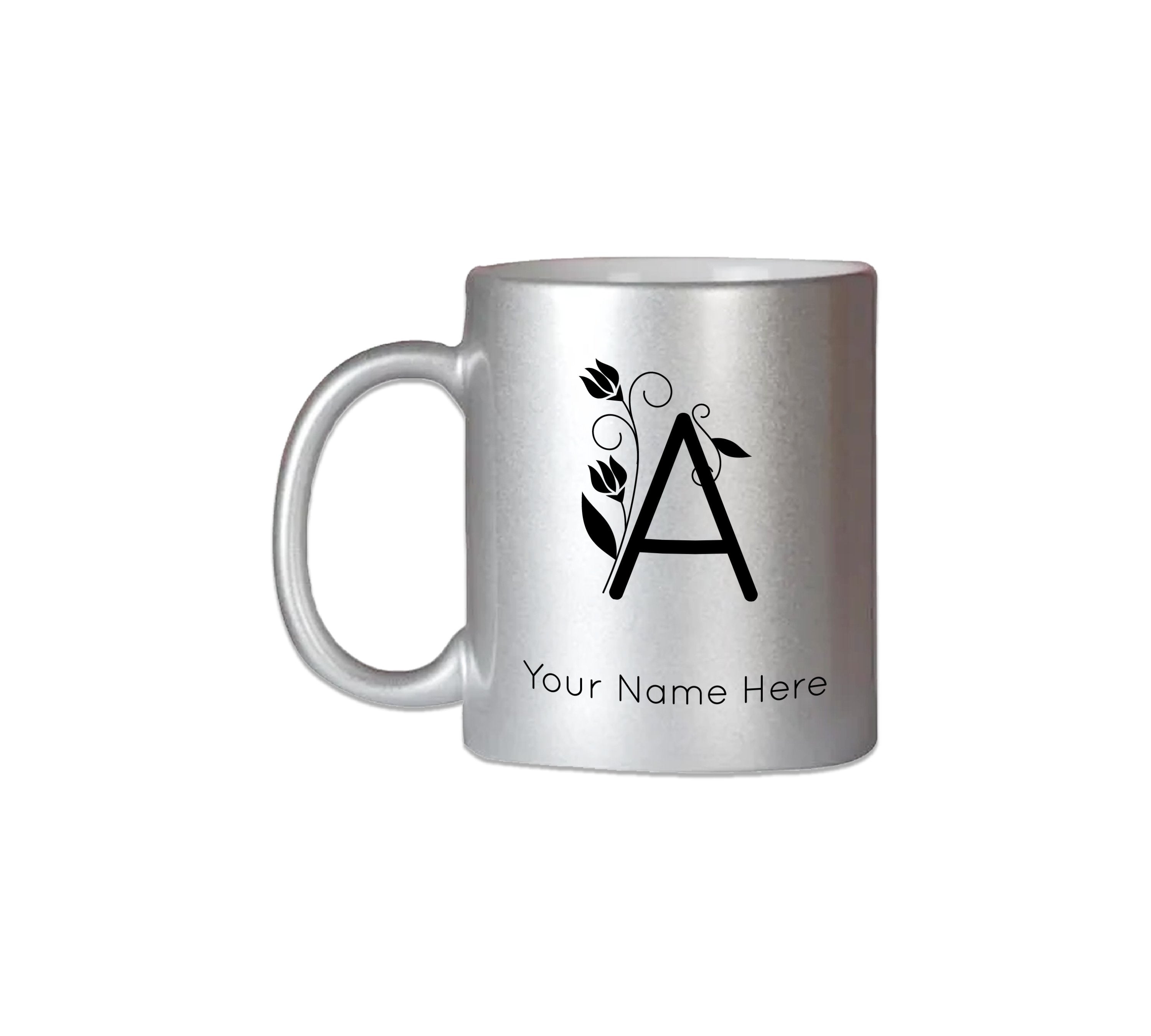 Elegant font Silver Mug