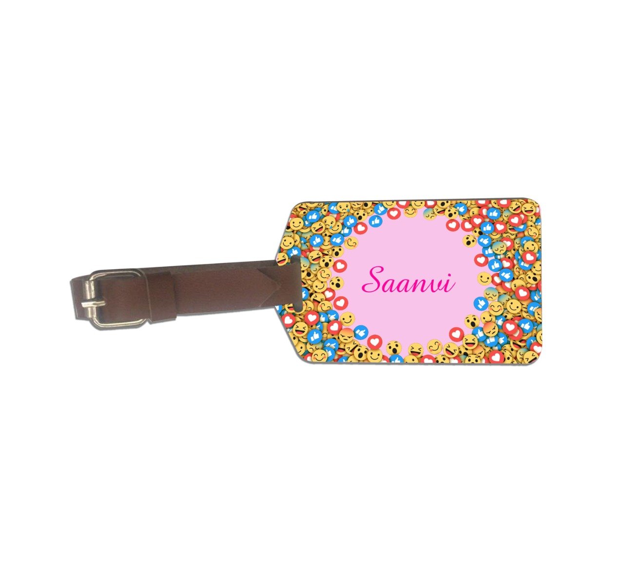 Emojis MDF Luggage Tag With Leatherette Strap
