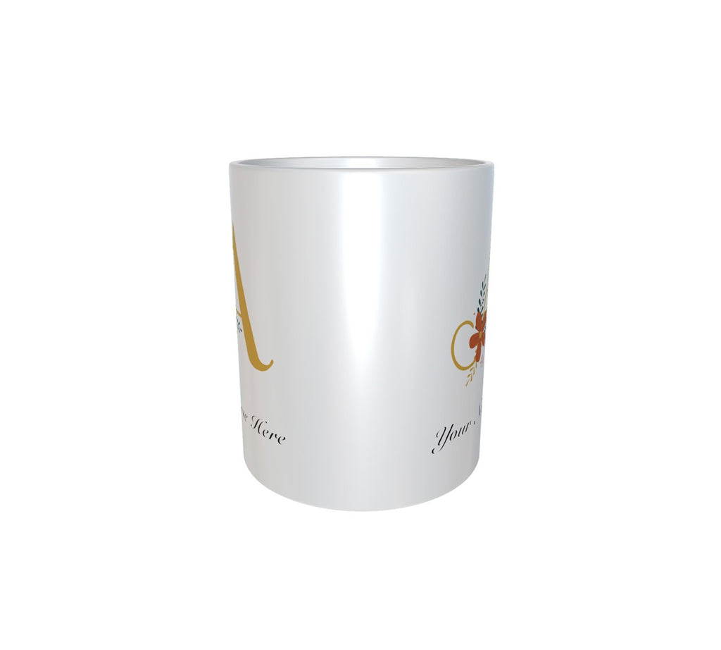 Floral Alphabet White Mug
