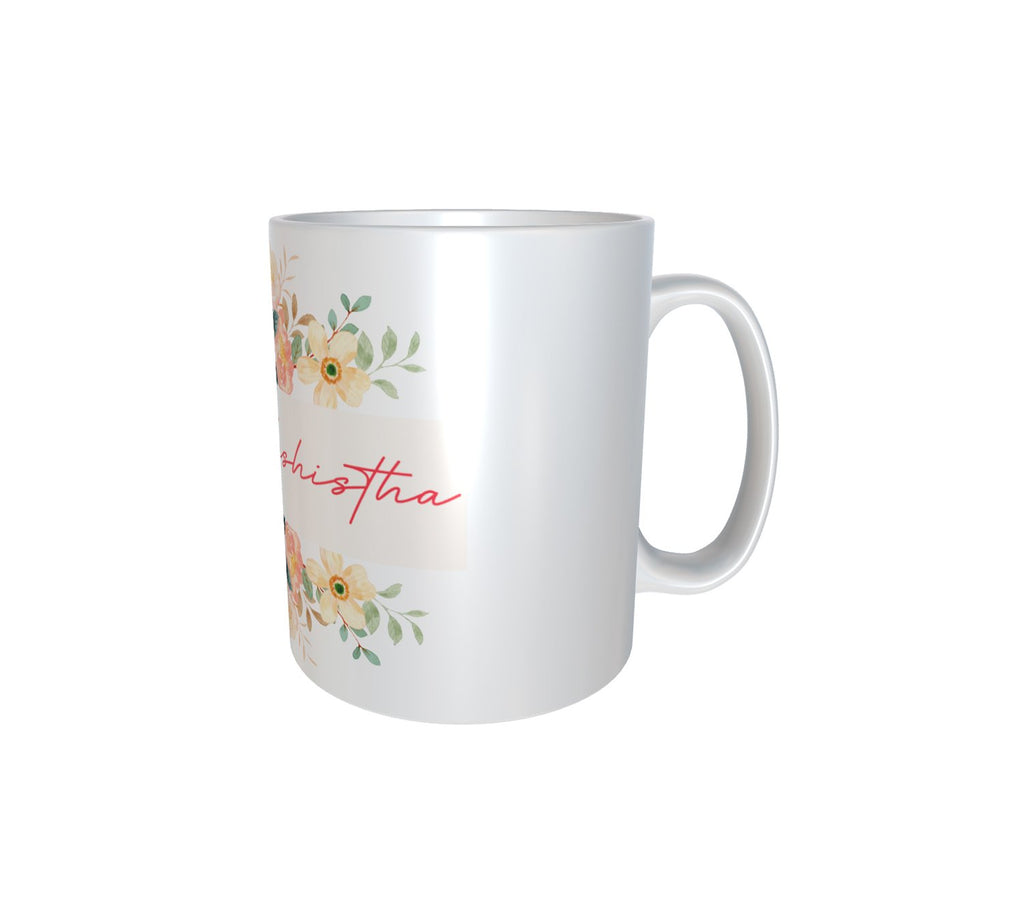 Floral Name White Mug