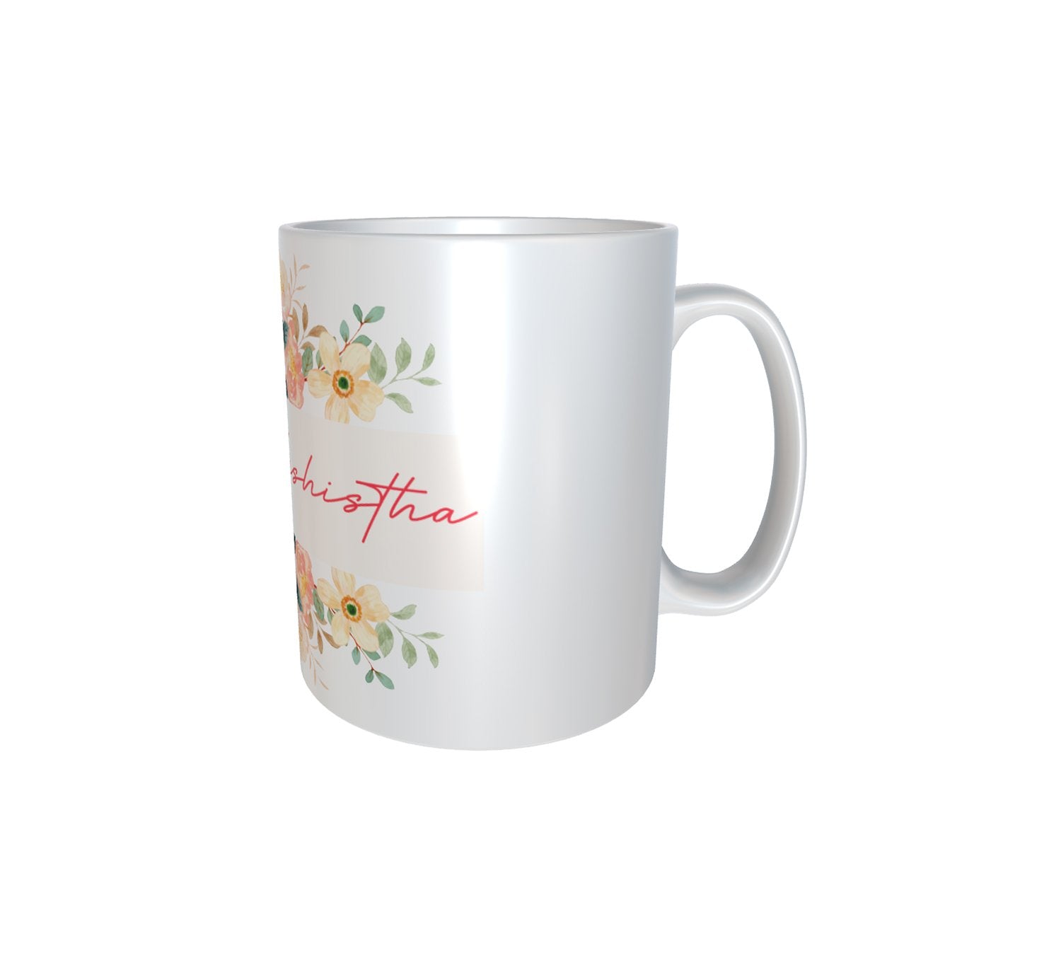 Floral Name White Mug