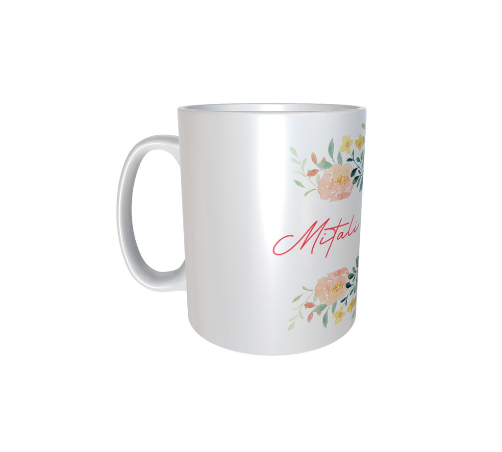 Floral Name White Mug